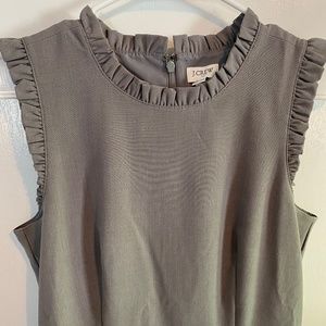 J. Crew Ruffle Detail Sheath Dress NWT - Steel Gray